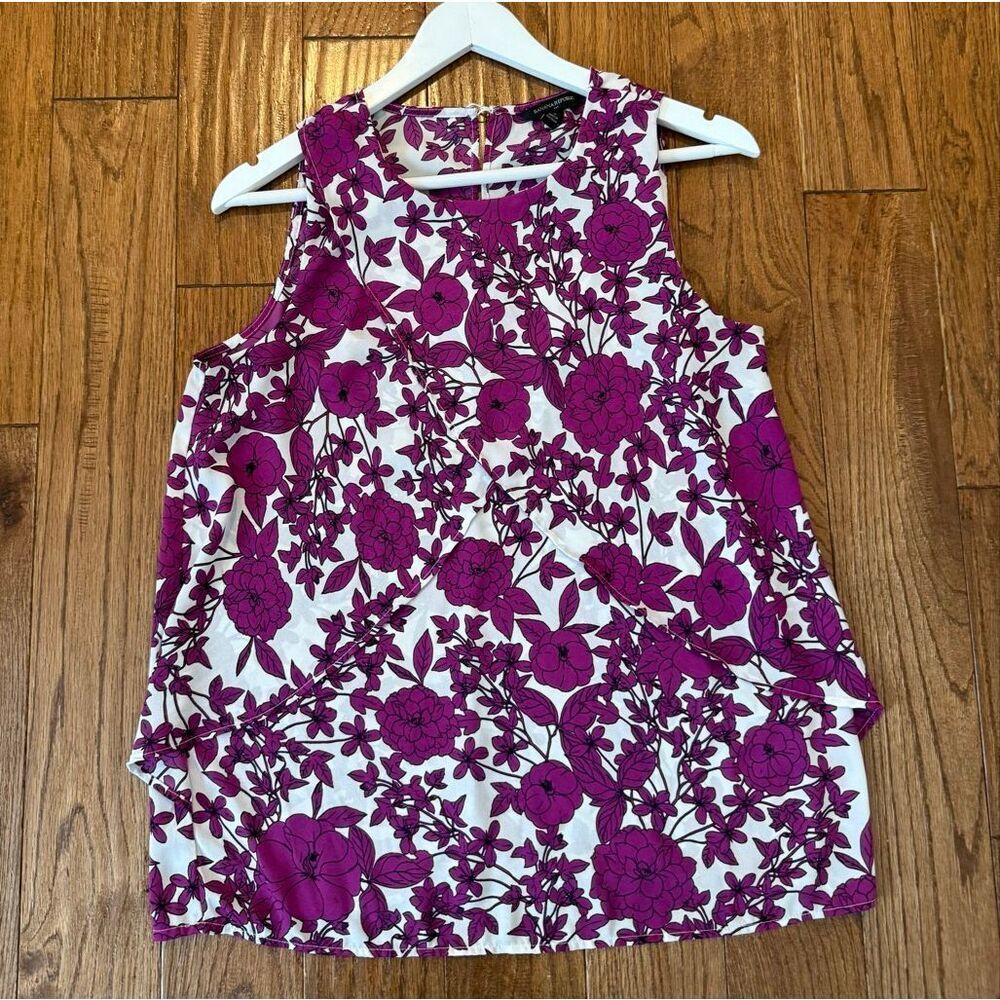 Banana Republic pink floral crewneck layered front tank size small - Picture 7 of 8